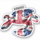 Hawaii Tribal Honu HIFlag Sticker (Voorkant)