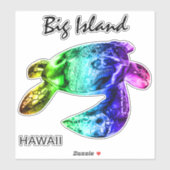 Hawaii Tribal Honu Rainbow Sticker (Vel)