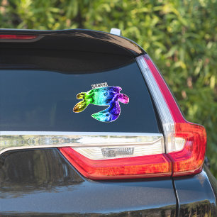 Hawaii Tribal Honu Rainbow Sticker