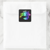 Hawaii Tribal Honu Rainbow Vierkante Sticker (Tas)