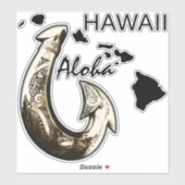 Hawaii Tribal Hook - ALOHA HAWAII Sticker (Vel)