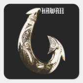 Hawaii Tribal Hook Vierkante Sticker (Voorkant)