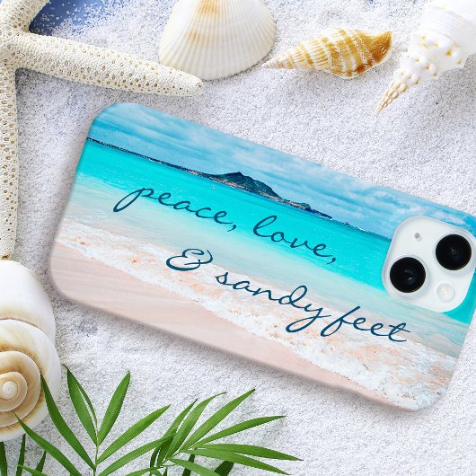 Hawaii Tropical Beach Peace Sandy Feet Script Case-Mate iPhone Case