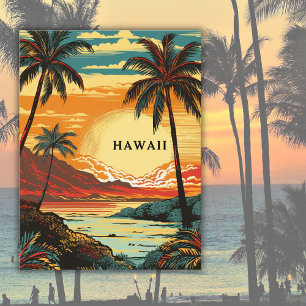 Hawaii Tropical Beach Vintage Travel Briefkaart