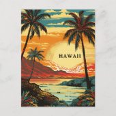 Hawaii Tropical Beach Vintage Travel Briefkaart (Voorkant)