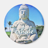 Hawaii Tropical Buddha Photo Exhale Quote Script Magneet (Voorkant)