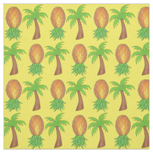 Hawaii Tropical Island Palm Trees Pineapples Fruit Stof
