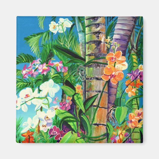 Hawaii Tropical Orchids Magnet Magneet (Voorkant)