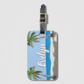 Hawaii Tropical Palm Tree Beach Personalized  Bagagelabel (Voorkant (verticaal))