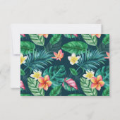 Hawaii Tropisch Palmenblad Luau Bruidsfeest Bedankkaart (Achterkant)