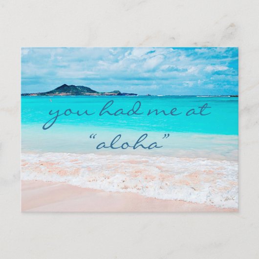 Hawaii Tropisch strand dat ik had in Aloha Script Briefkaart (Voorkant)