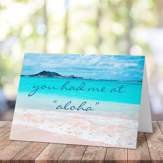 Hawaii Tropisch strand dat ik had in Aloha Script Kaart