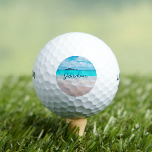 Hawaii Tropisch Strand Foto Monogram Naam Script Golfballen