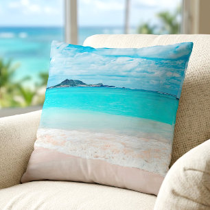 Hawaii Tropisch Turquoise Oceaan Zandstrand Foto Kussen