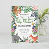 Hawaii Tropische dieren Girl Baby shower Kaart (Staand voorkant)