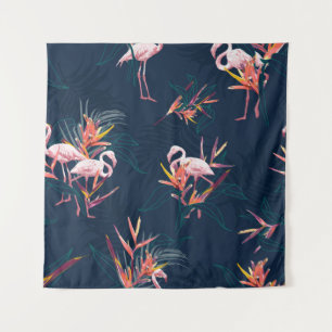 Hawaii Tropische flamingo met vogel van de Paradis Wandkleed