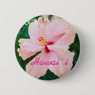 Hawaii Tropische roze ventilator Ronde Button 5,7 Cm