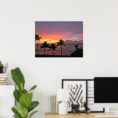 Hawaii Tropische Sunset on the Beach Poster (Thuiskantoor)