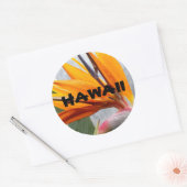 Hawaii Tropische vogel van het Plant van het Parad Ronde Sticker (Envelop)