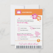 Hawaii Trouw RSVP Bevestiging Instapkaart (Voorkant)