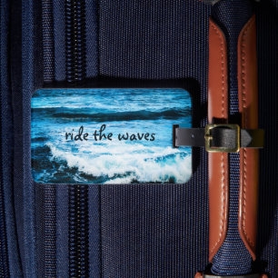 Hawaii Turquoise Ocean Photo Ride The Waves Quote Bagagelabel