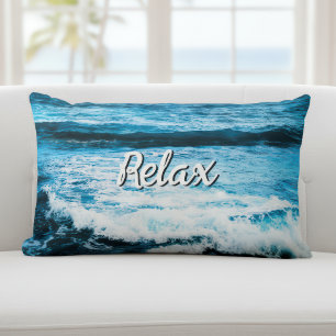 Hawaii Turquoise Ocean Waves Foto Script wissen Kussen