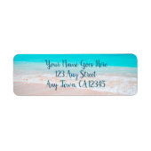 Hawaii turquoise sandy strand foto aangepast adres etiket (Voorkant)