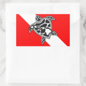 Hawaii Turtle Duikvlag Rechthoekige Sticker (Tas)