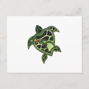 Hawaii Turtle en Hawaii eilanden Briefkaart