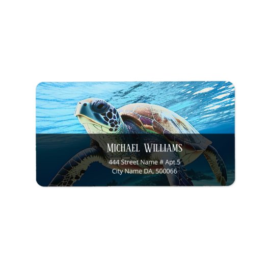 Hawaii Turtle Honu Etiket (Voorkant)