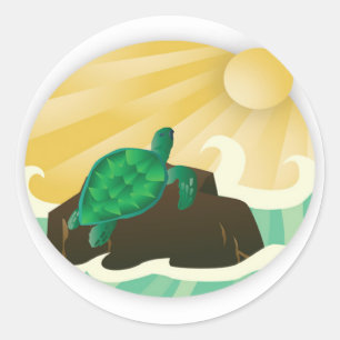 Hawaii Turtle Ronde Sticker
