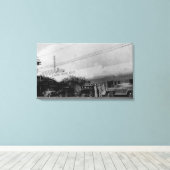 Hawaii - Uitzicht van het Theaterblok van Waikiki Canvas Afdruk (Insitu (Houten vloer))