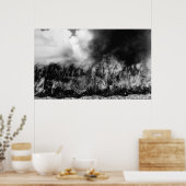 Hawaii - Uitzicht van het veld Suikerriet in brand Poster (Keuken)