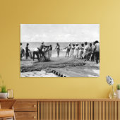 Hawaii - Uitzicht van Hukilau Nets op de kust Canvas Afdruk (Insitu (Woonkamer))