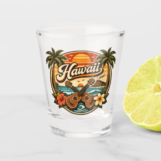 Hawaii & Ukelele Shot Glas (Voorkant)