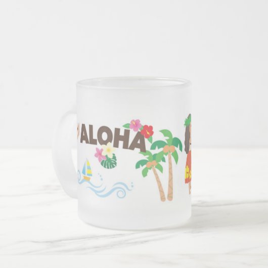 Hawaii-vakantie Matglas Koffiemok (Voorkant links)