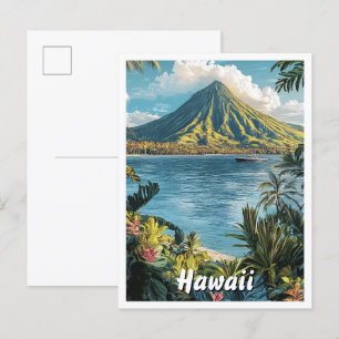 Hawaii Verenigde Staten Kunst Vintage Illustratie  Briefkaart