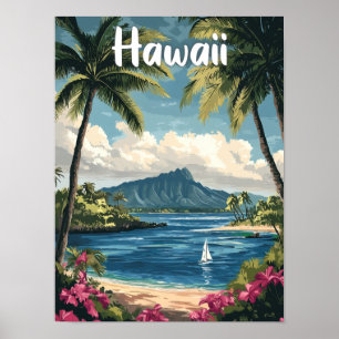 Hawaii Verenigde Staten Kunst Vintage Illustratie Poster