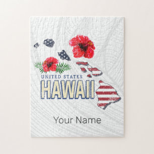 Hawaii Verenigde Staten Retro State Kaart USA Souv Legpuzzel