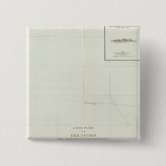 Hawaii Vierkante Button 5,1 Cm (Voorkant)