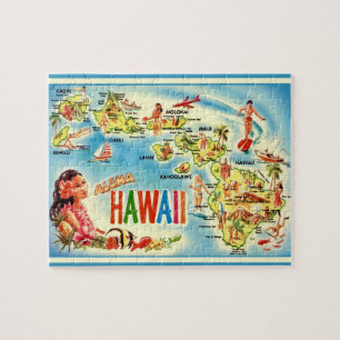 Hawaii Vintage 8x10 kaartpuzzel Legpuzzel
