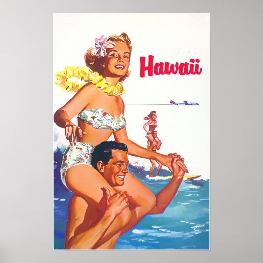 Hawaii vintage-poster poster (Voorkant)