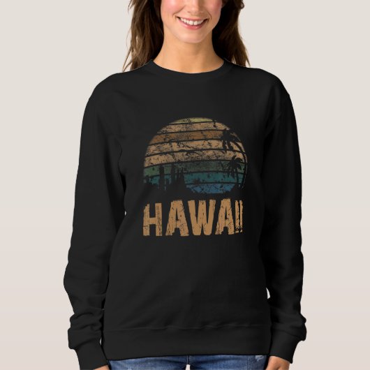 Hawaii Vintage Sunset Distressed Trui (Voorkant)