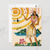 Hawaii Vintage Travel Briefkaart (Voorkant / Achterkant)