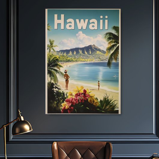 Hawaii Vintage Travel Poster