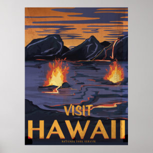 Hawaii Vintage Travel poster