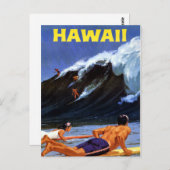 Hawaii Vintage Travel Poster teruggezet Briefkaart (Voorkant / Achterkant)