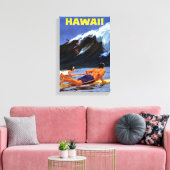 Hawaii Vintage Travel Poster teruggezet Canvas Afdruk (Insitu (Woonkamer))