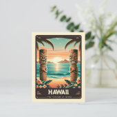 Hawaii | Vintage van patriottische spirit Briefkaart (Staand voorkant)