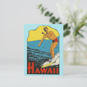 Hawaii Vintage voyage - Carte postale Surfer (Debout devant)